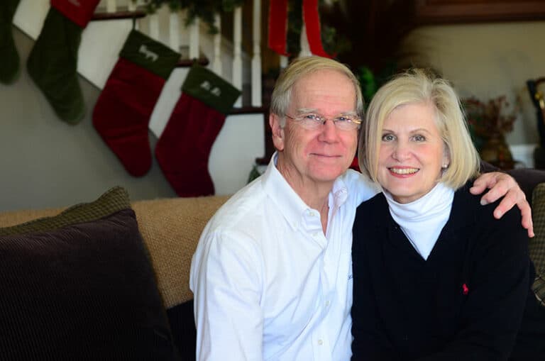 Portrait of Joe and Cathy, the owners of the Shaker Farm